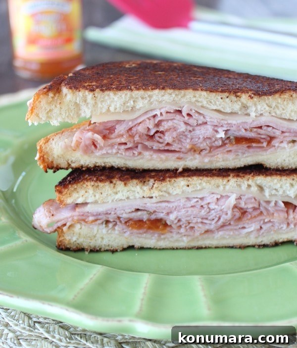 Apricot-Glazed Ham and Melted Cheese Sandwich Recipe 4 Grilled Apricot Ham and Cheese Sandwich Recipe