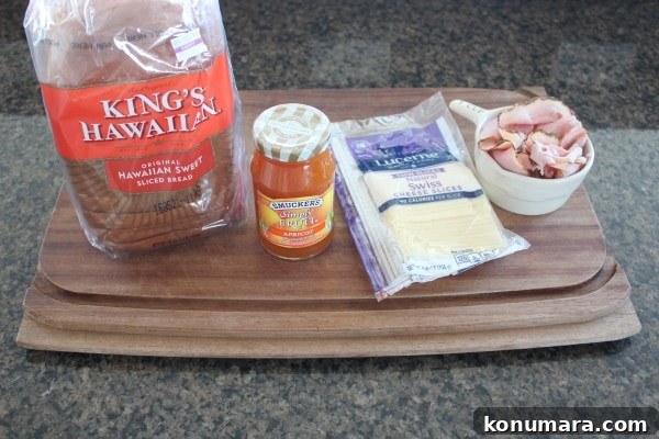 Apricot-Glazed Ham and Melted Cheese Sandwich Recipe 5 Apricot Ham and Cheese Sandwich Ingredients