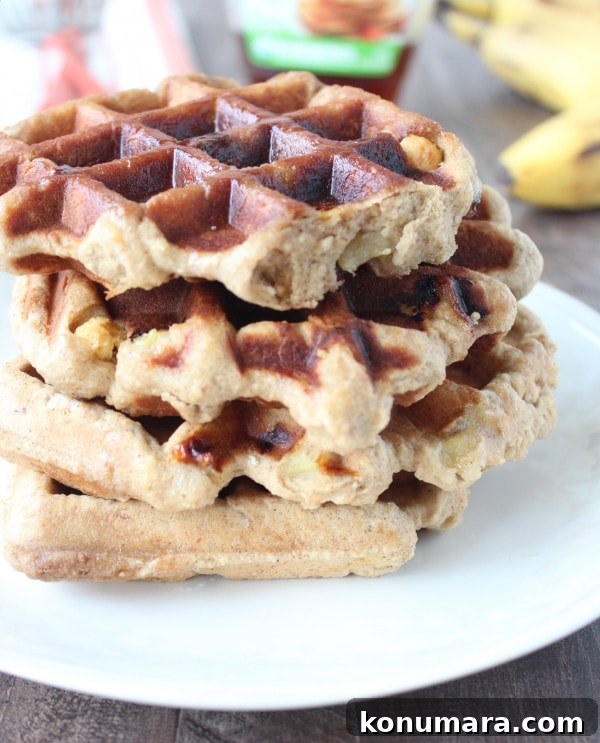 Crispy Peanut Butter Banana Gluten-Free Waffle Recipe 3 Crispy Banana Peanut Butter Waffles