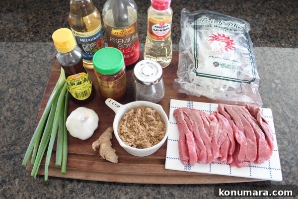Korean BBQ Beef Noodle Bowl Recipe with Sesame Garlic Sauce 5 Korean BBQ Beef & Noodle Bowl Ingredients
