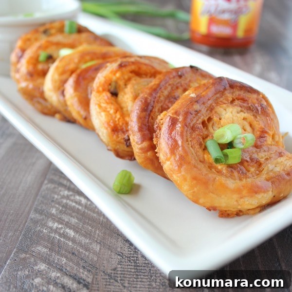 Buffalo Cheesy Puff Pastry Rolls