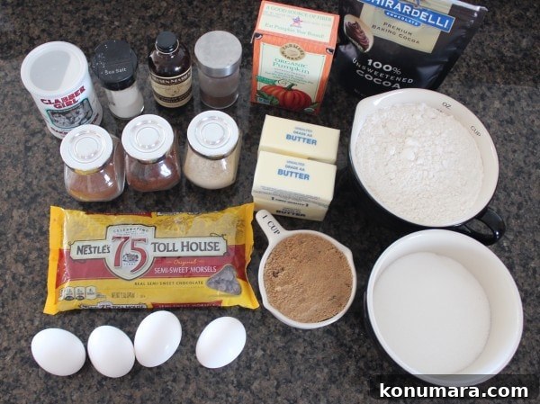 Pumpkin Brookies Recipe: Chocolate Brownie-Pumpkin Bars 5 Pumpkin Brookies Ingredients