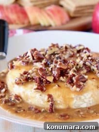 Salted Caramel Pecan Baked Brie