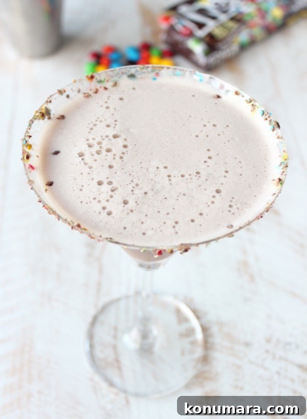 M&M Chocolate Martini close-up