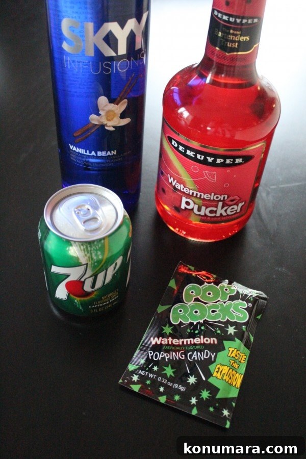 Watermelon Pop Rocks Martini Ingredients