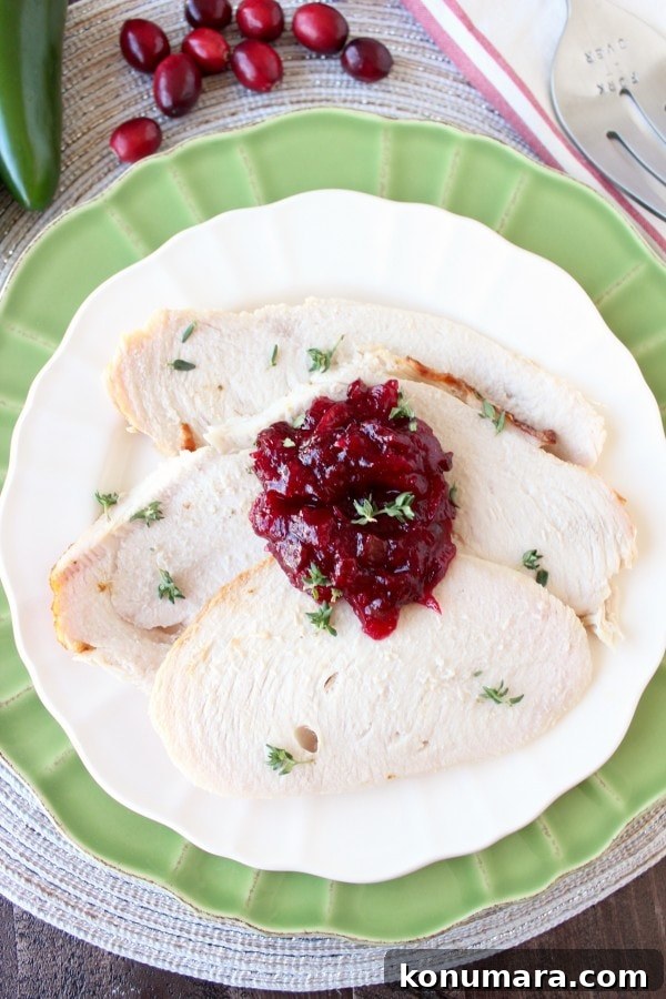 Oven Roasted Turkey with Cranberry Jalapeno Relish