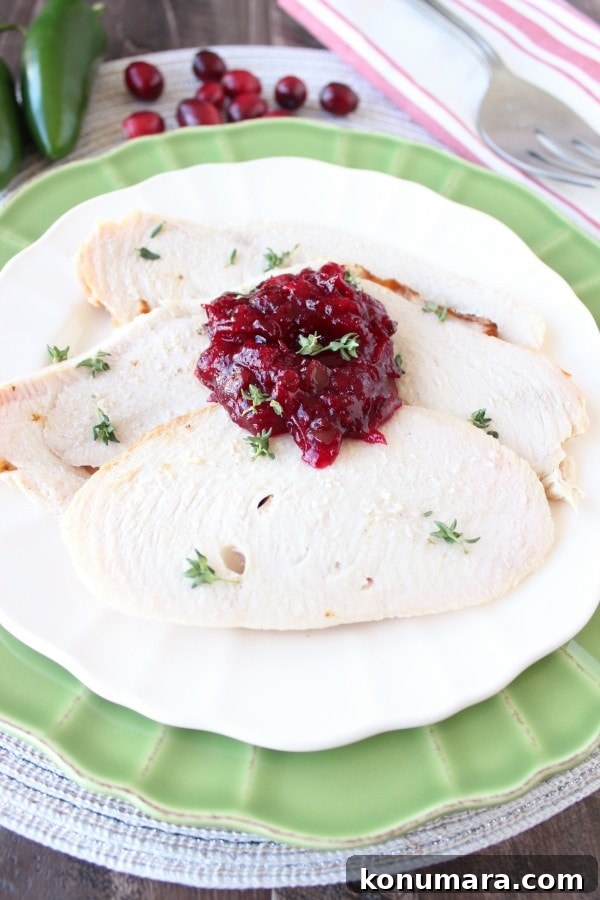 Oven Roasted Turkey with Cranberry Jalapeno Relish