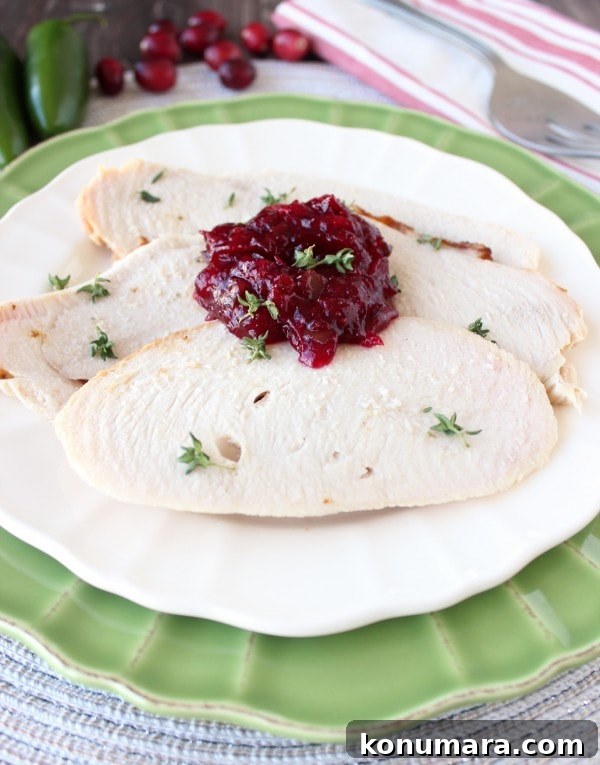 Oven Roasted Turkey with Cranberry Jalapeno Relish