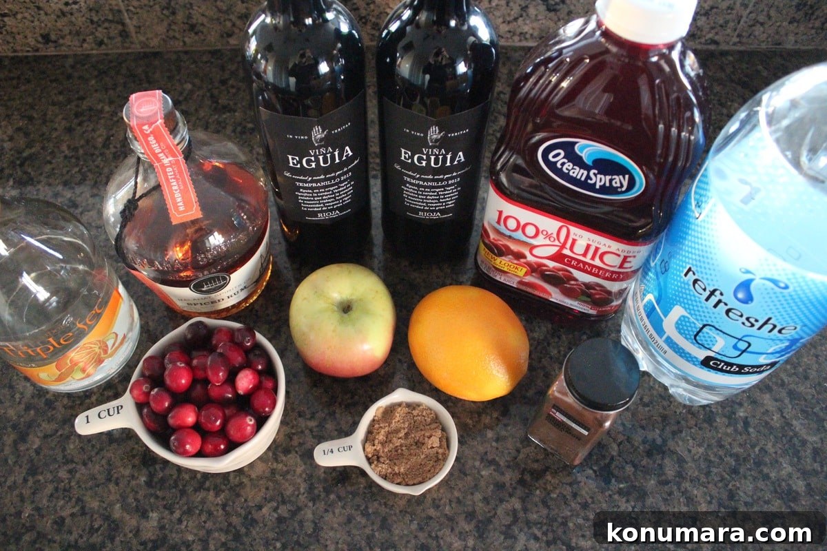 Cranberry Apple Sangria Recipe for Festive Fall Gatherings 3 Cranberry Apple Sangria Ingredients