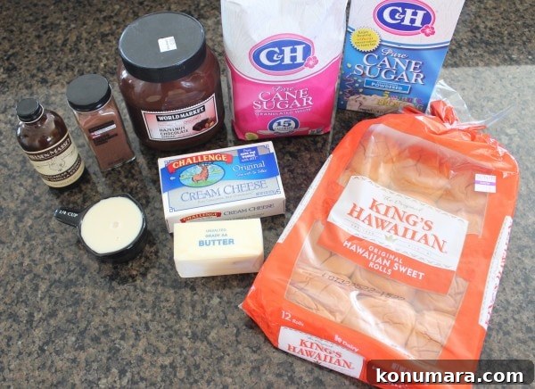 Nutella Cream Cheese Cinnamon Roll Recipe Ingredients