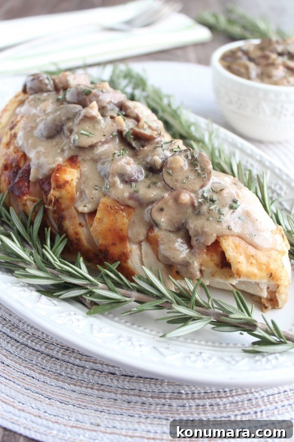 Roasted Turkey Breast with Blue Cheese and Mushroom Gravy 7 Roasted Turkey Breast with Blue Cheese Mushroom Gravy Recipe