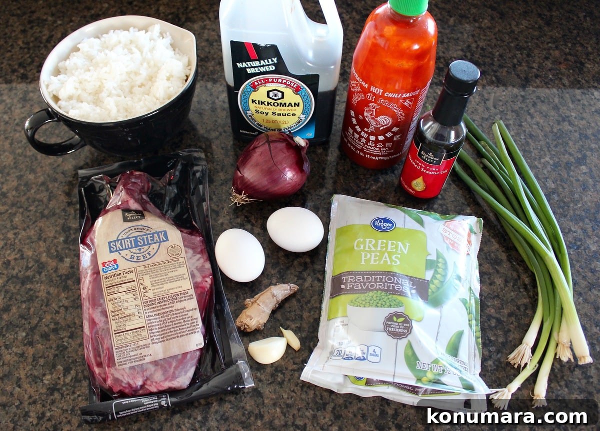 Sriracha Steak Fried Rice Recipe 3 Sriracha Steak Fried Rice Ingredients