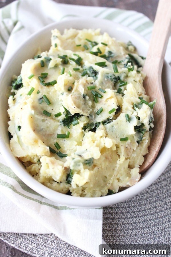 Garlic Kale Vegan Mashed Potatoes