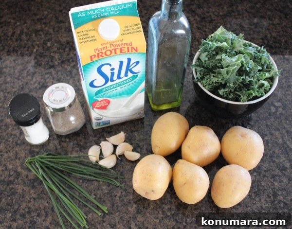 Garlic Kale Vegan Mashed Potatoes Ingredients