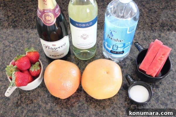 Sparkling Grapefruit Watermelon Sangria Ingredients