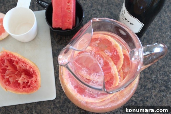 Sparkling Grapefruit Watermelon Sangria Recipe