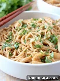 noodles in white bowl with chopsticks on the side