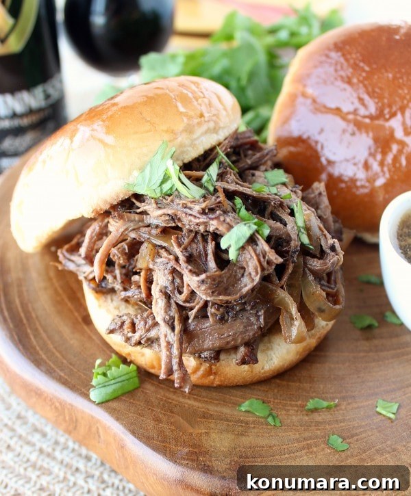 Slow-Cooker Brisket with Coffee and Guinness 4 Coffee Guinness Brisket Sandwiches