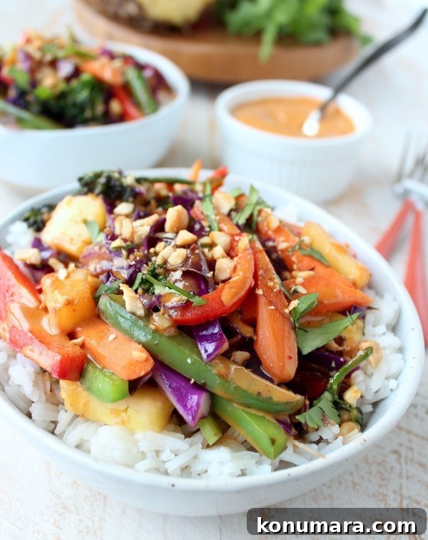 Thai Peanut and Pineapple Veggie Rice Bowl 2 Thai Peanut Pineapple Veggie Rice Bowl Recipe
