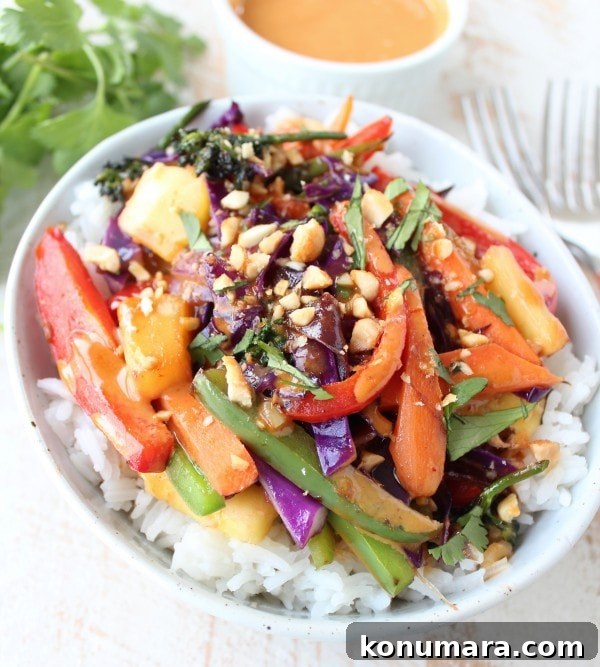 Thai Peanut and Pineapple Veggie Rice Bowl 4 Thai Peanut Veggie Rice Bowl Recipe