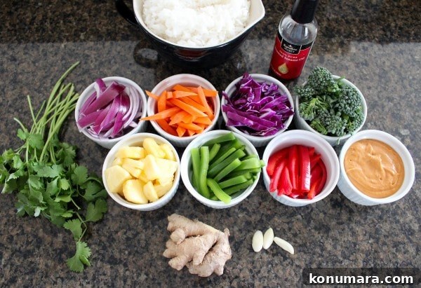 Thai Peanut and Pineapple Veggie Rice Bowl 5 Thai Peanut Pineapple Veggie Rice Bowl Ingredients