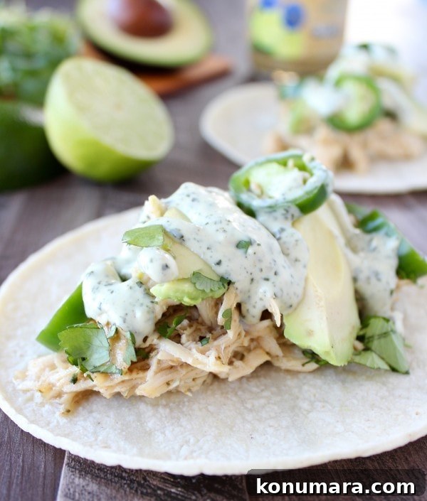 Slow Cooker Cilantro Lime Cumin Chicken Tacos Recipe