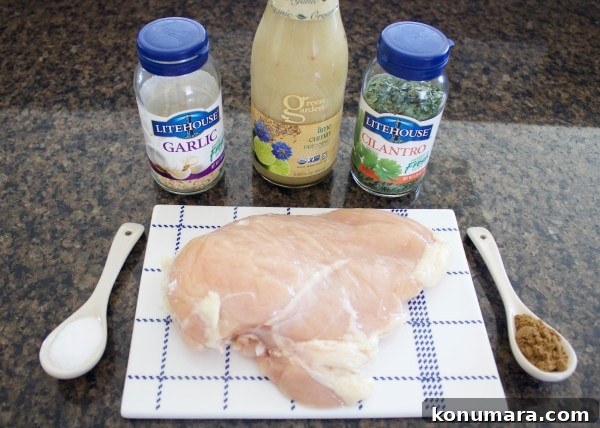 Slow Cooker Cilantro Lime Cumin Chicken Tacos Ingredients