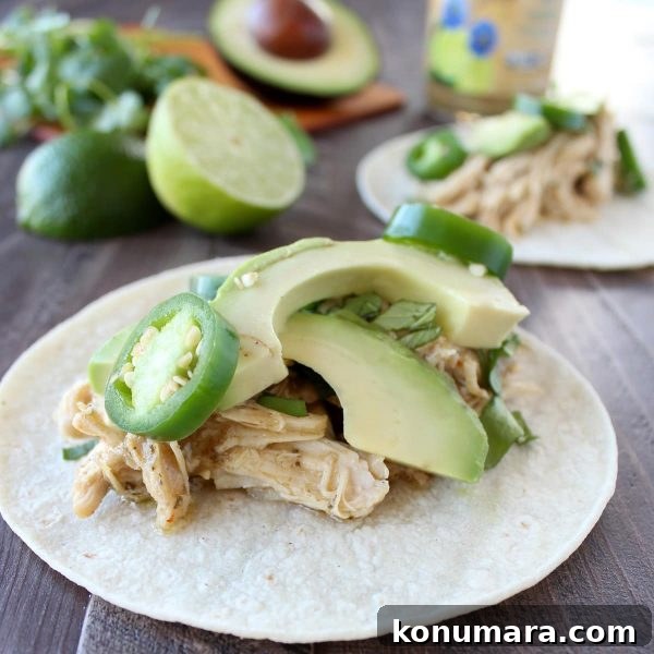Slow Cooker Cilantro Lime Cumin Chicken Tacos final