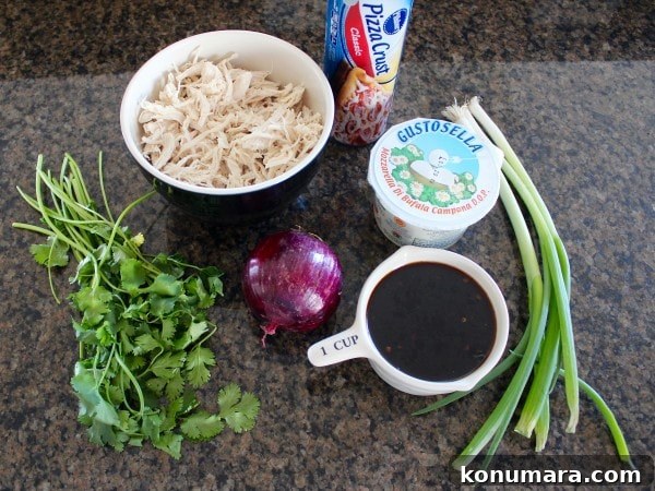 Korean BBQ Chicken Pizza Ingredients