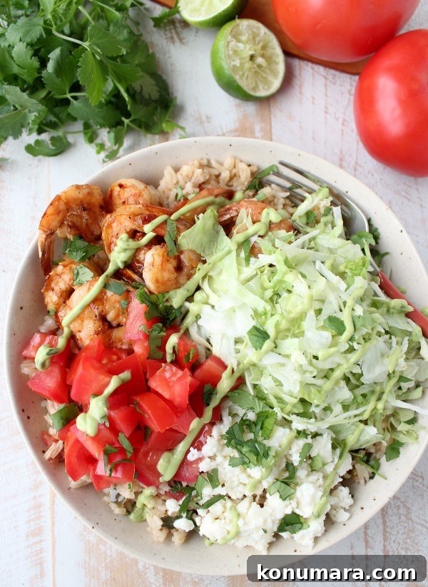 Chili Lime Shrimp & Rice Taco Salad Recipe