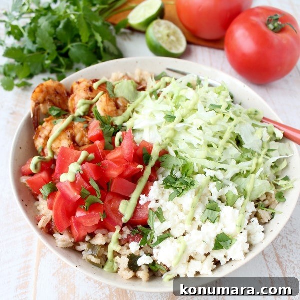 Chili Lime Shrimp & Rice Taco Salad Recipe