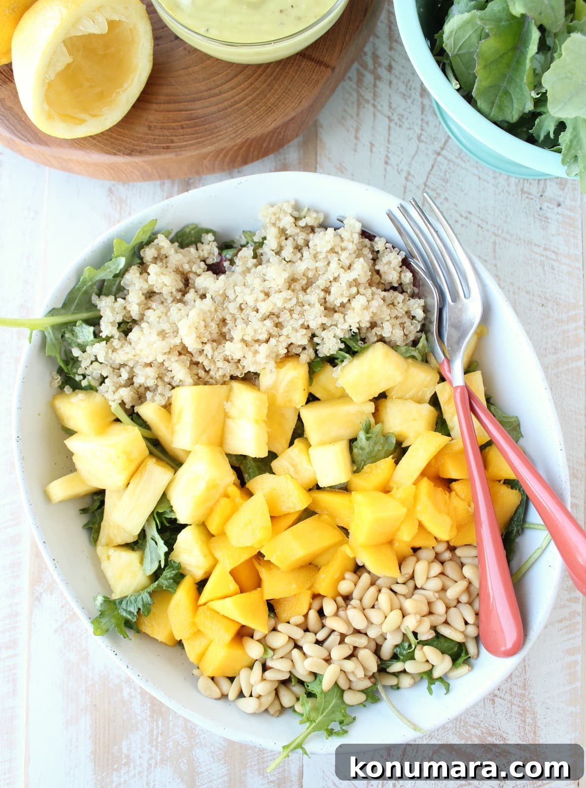 Vegan Pineapple Mango Kale Salad Recipe