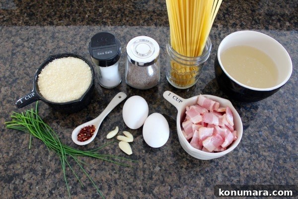 One-Pot Carbonara Recipe: Creamy Pasta in Minutes 4 One Pot Pasta Carbonara Ingredients