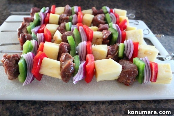 Teriyaki Pineapple Steak Skewer Recipe