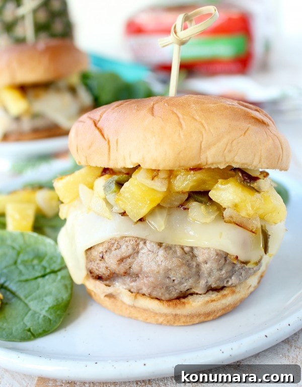 Juicy Hawaiian Turkey Burgers with Pineapple and Teriyaki 4 Hawaiian Turkey Burgers