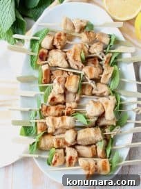 Mint Julep Bourbon Chicken Skewers