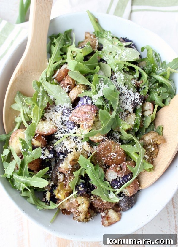 Pesto Smashed Potato Salad Recipe 2 Pesto Smashed Potato Salad - golden smashed baby potatoes tossed in pesto with arugula and green onions