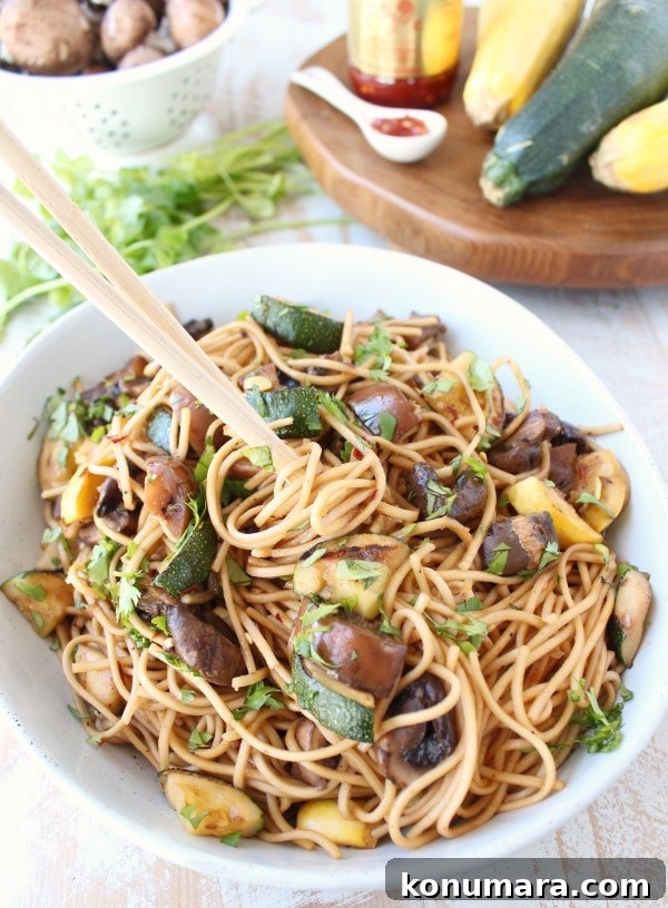 Smoky Grilled Vegetable Lo Mein with Garlic Sesame Sauce 6 Grilled Vegetable Lo Mein Recipe
