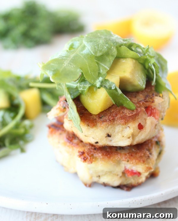 Coconut Crusted Crab Cakes Recipe with Mango Arugula Salad 2 Coconut Crab Cakes