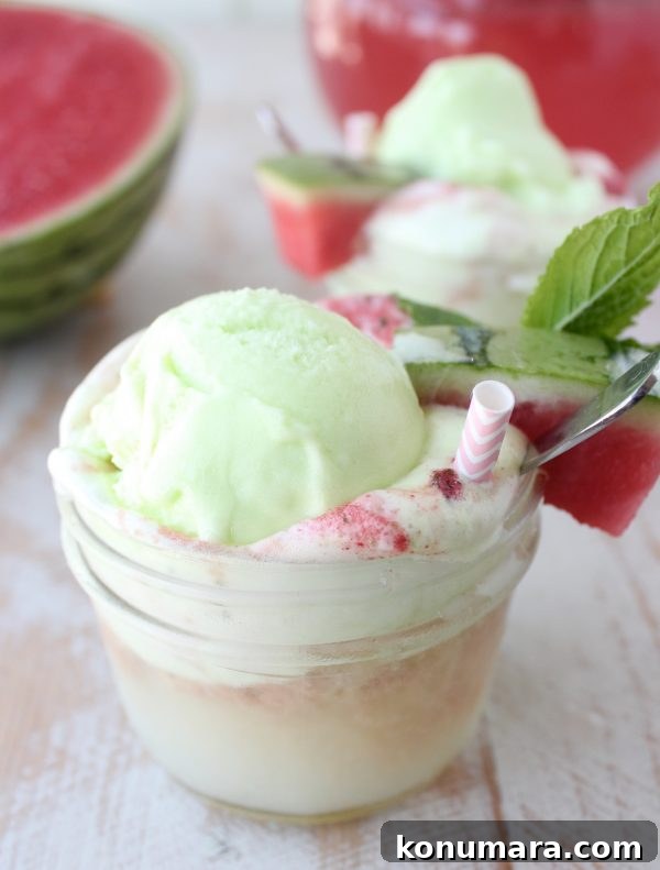Watermelon Lime Sherbet Float Recipe