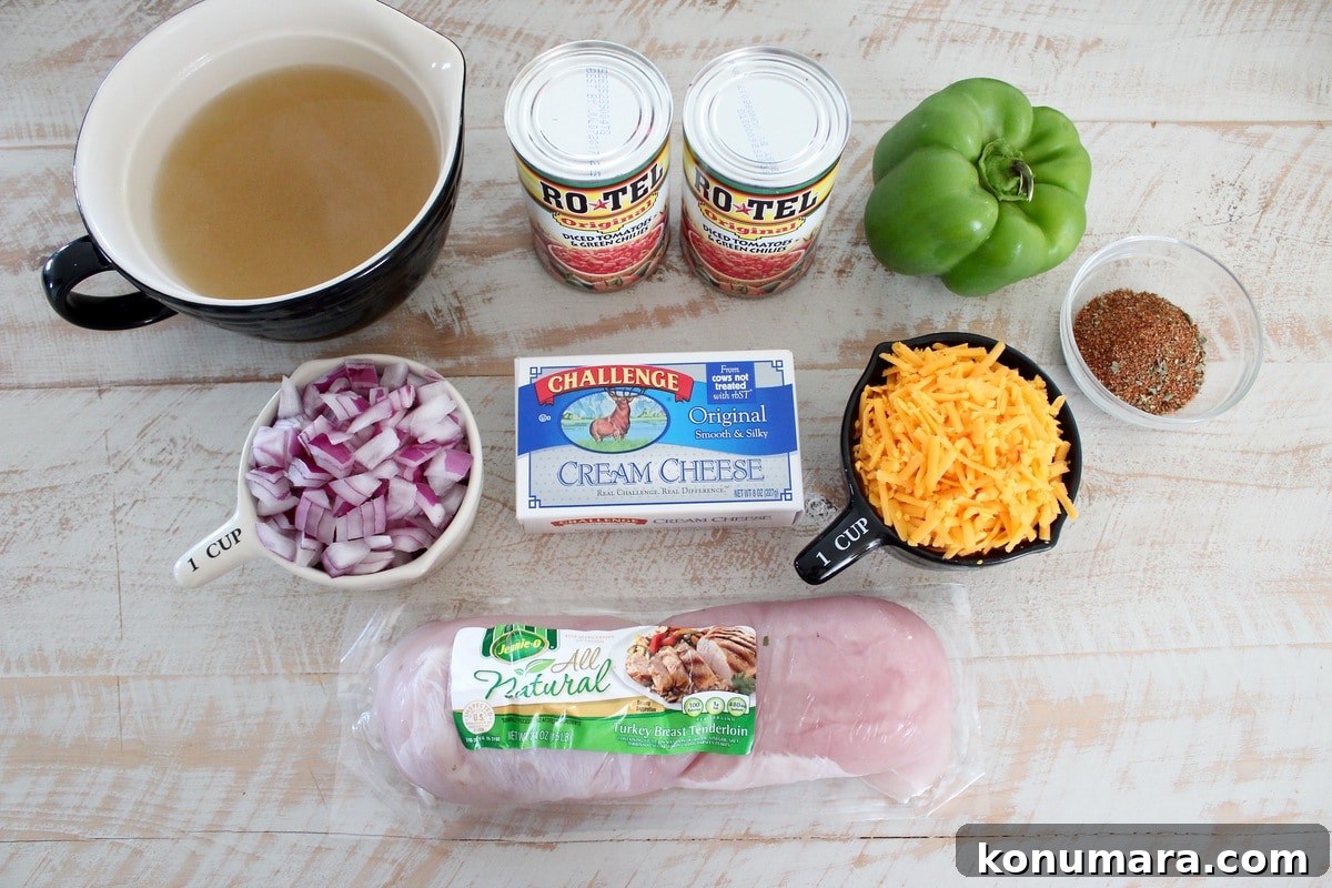 Slow Cooker Cheesy Turkey Taco Soup Recipe 3 Cheesy Turkey Taco Soup Recipe Ingredients