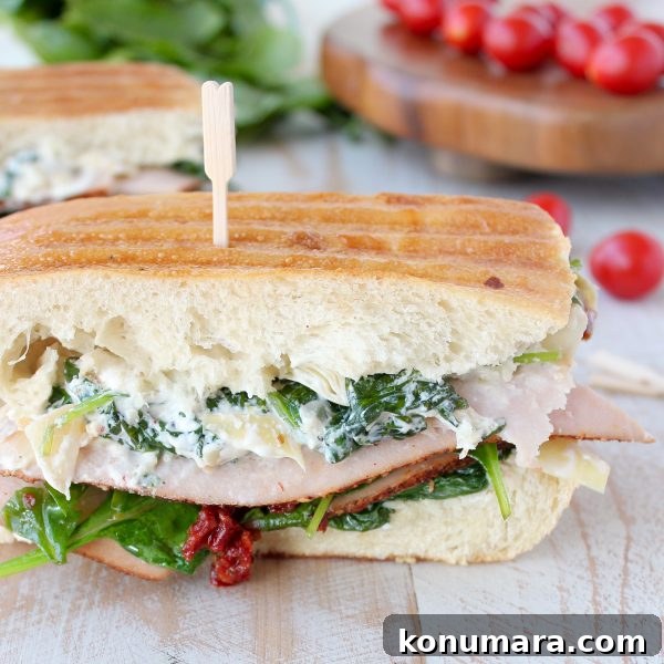 Spinach Artichoke Turkey Panini Recipe