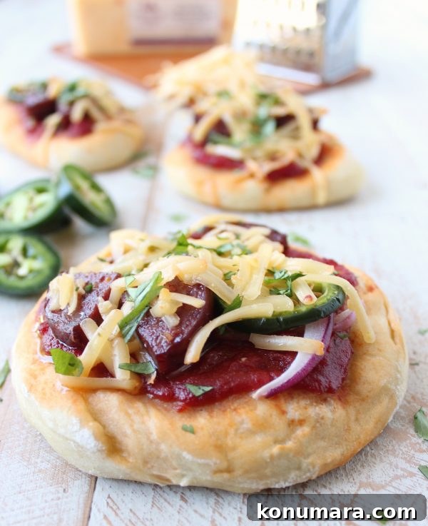 Spicy Sausage Mini Pizzas Recipe for Party Appetizers 6 Spicy Sausage Mini Pizza Recipe