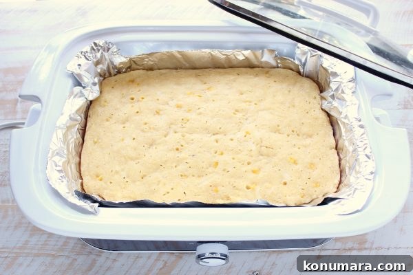 Finished slow cooker cornbread