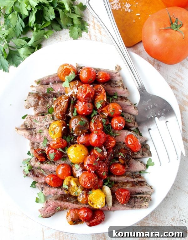 Italian flank steak ready to serve