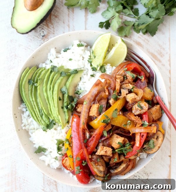 Finished turkey fajita rice bowl ready to eat