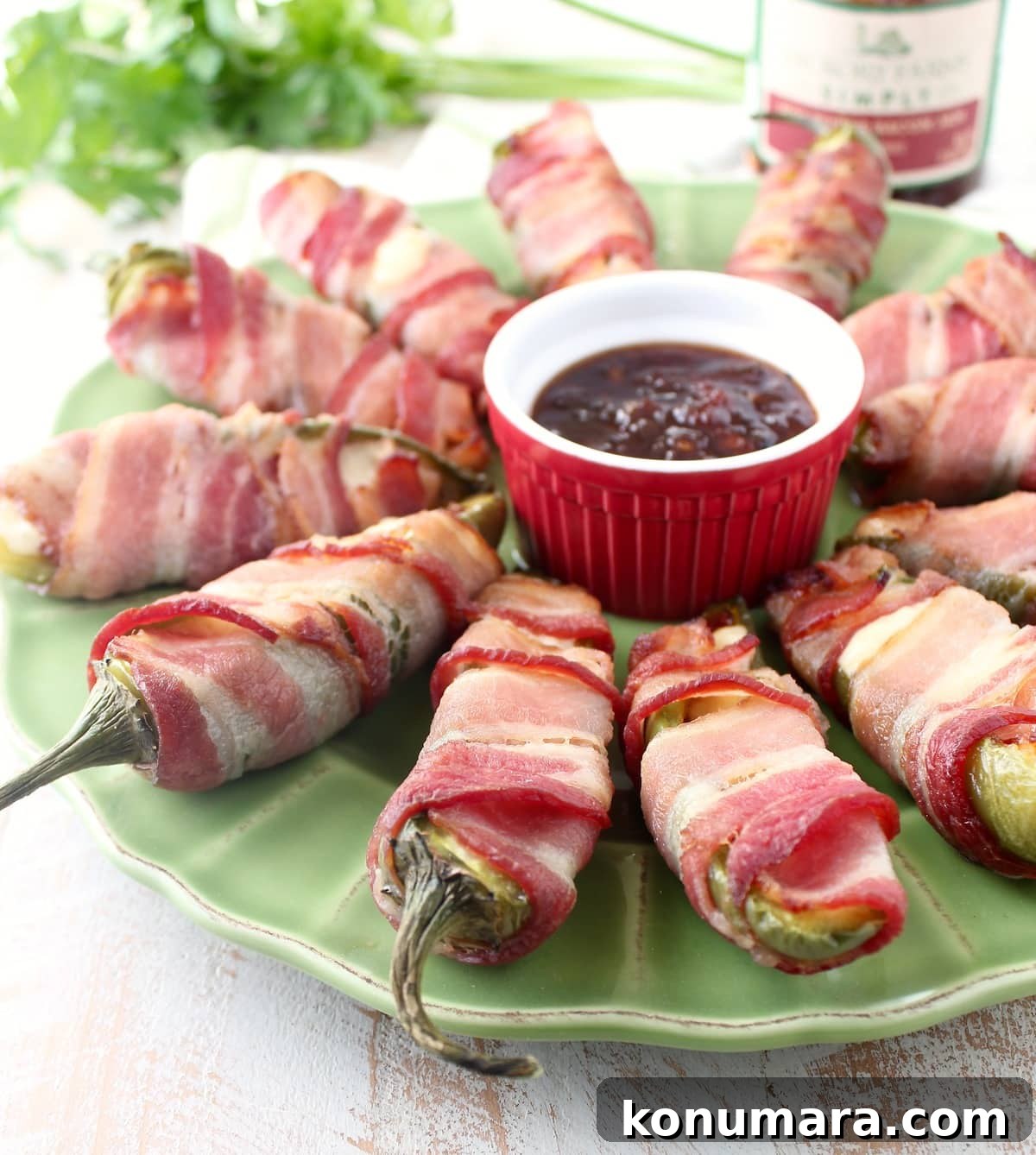 Bacon jam and triple crème cheese fill fresh jalapeños in this delicious and easy jalapeño poppers recipe, perfect for a dinner or party appetizer!