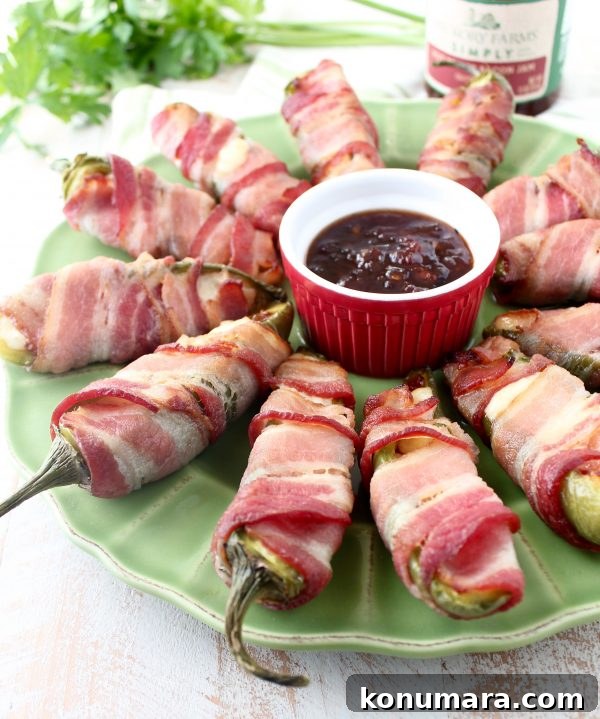 Bacon jam and triple crème cheese fill fresh jalapeños in this delicious and easy jalapeño poppers recipe, perfect for a dinner or party appetizer!