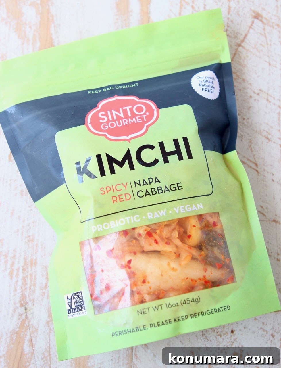 Package of Sinto Vegan Kimchi
