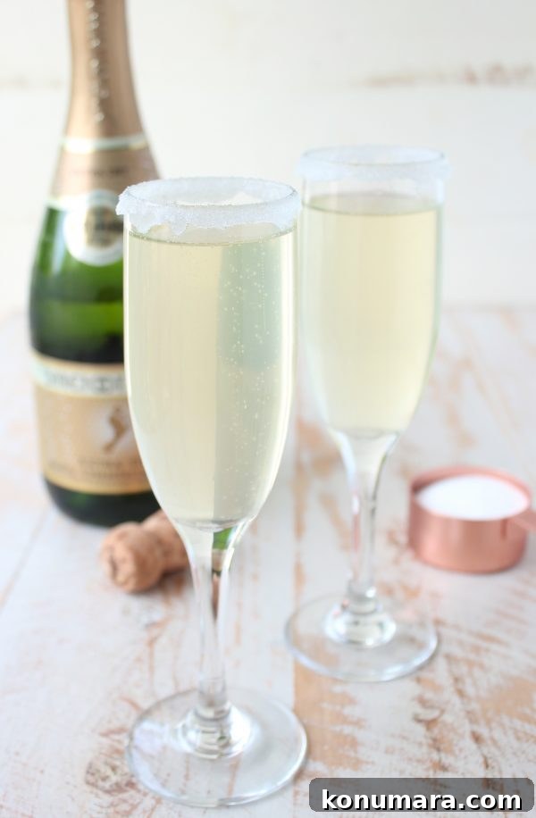 Pineapple Whip Fizz cocktail in a champagne flute